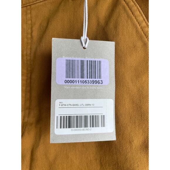 New Everlane Utility Barrel Golden Brown Color Pants Size 10 - Picture 6 of 10